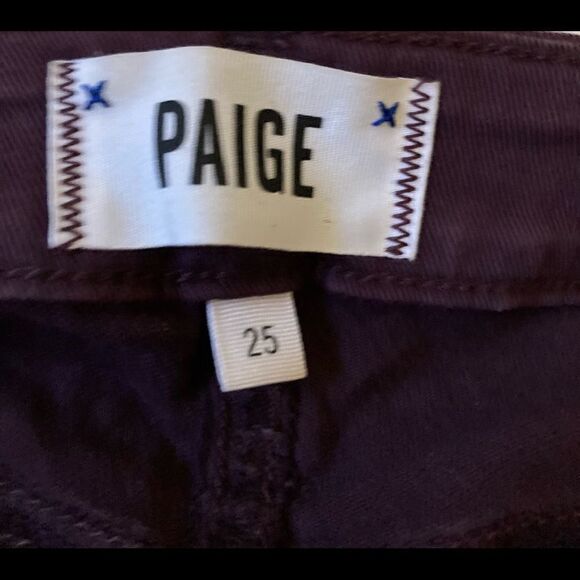 Paige High Rise Skinny Jeans Size 25 Burgundy Plum Stretch Denim Classic Fit - Picture 7 of 8